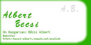 albert becsi business card