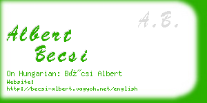 albert becsi business card